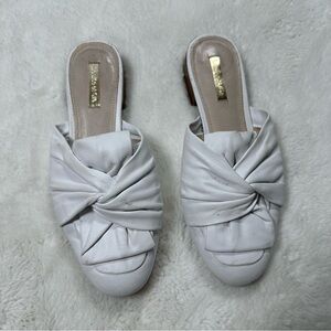 Louise et Cie White Leather Mule Sandals